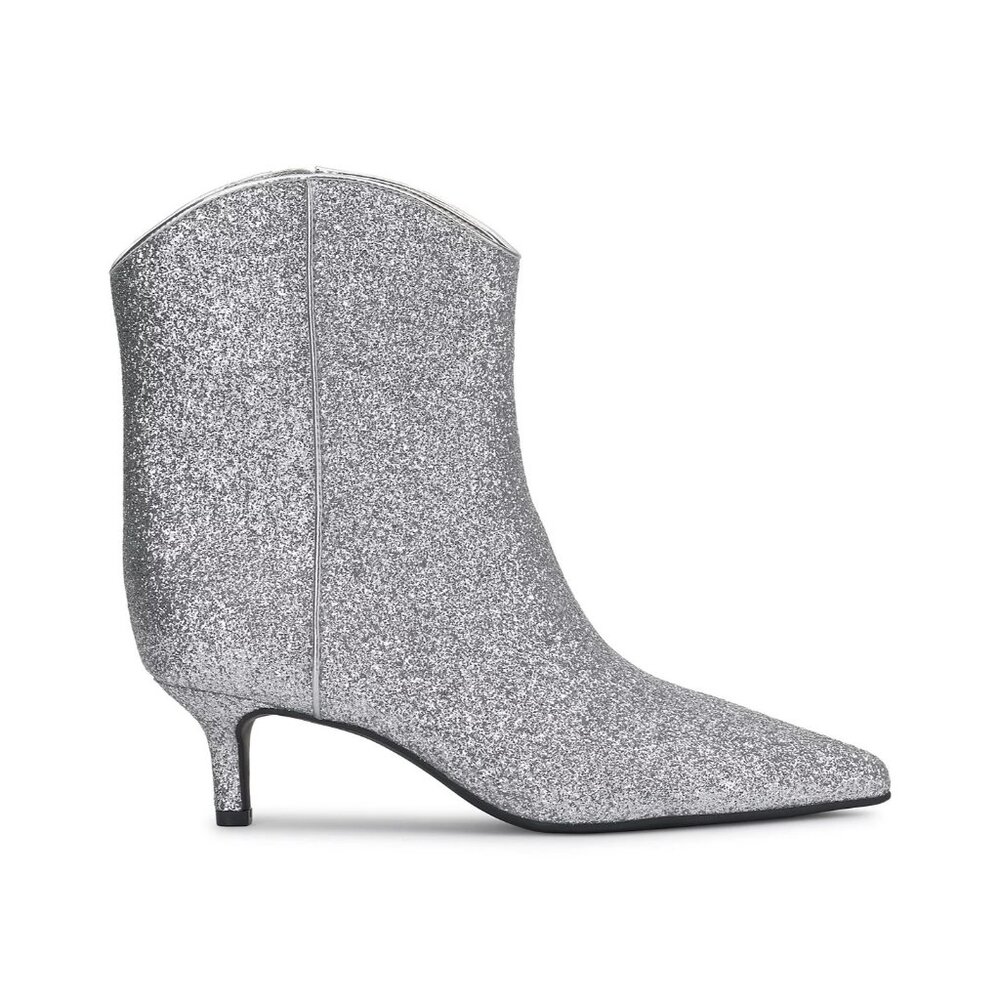 On 34th Aatira Tulip Booties Silver Glitter Ankle Boots 6.5M SILVER MSRP $99